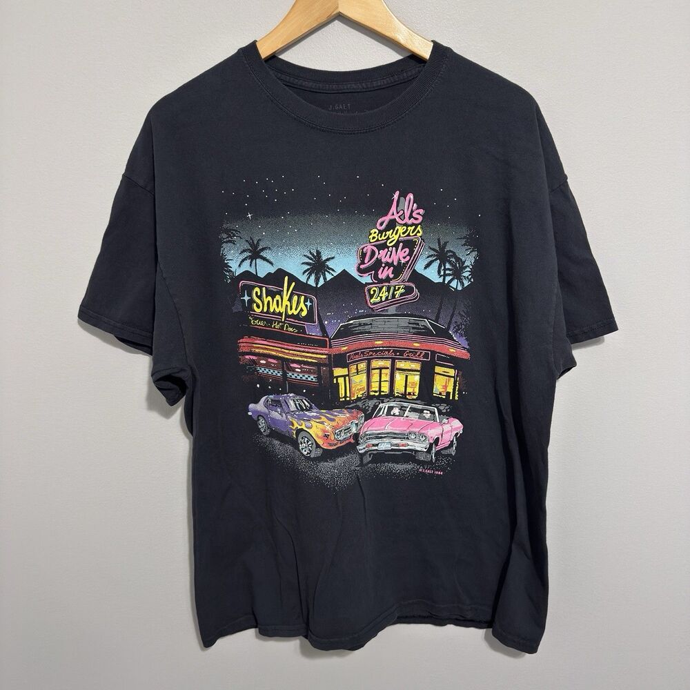 Al’s Burgers Graphic Black Tshirt By J. Galt Brandy Melville One Size (Large)